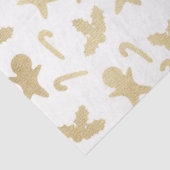 Gold Candy Canes Gingerbrett Männer Weiße Weihnach Seidenpapier (Ausschnitt)