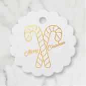 Gold Candy Canes Red Strumpf Gnome Merry Xmas Geschenkanhänger (Vorderseite)