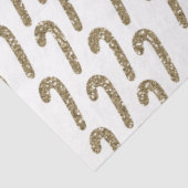 Gold Candy Canes Whimsical White Christmas Seidenpapier (Ausschnitt)