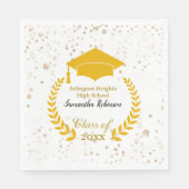 Gold Cap and Laurel Graduation Party Napkins Serviette (Vorderseite)