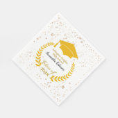 Gold Cap and Laurel Graduation Party Napkins Serviette (Ecke)