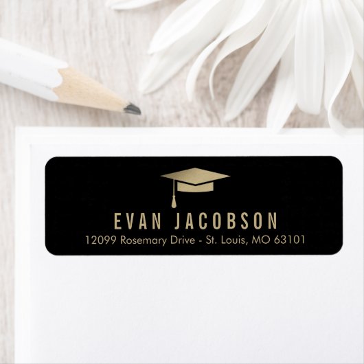 Gold Cap EDITABLE Abschluss Address Labels (Insitu)