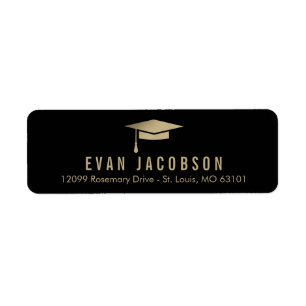 Gold Cap EDITABLE Abschluss Address Labels