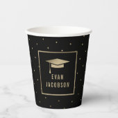 Gold Cap EDITABLE Abschluss Paper Cup Pappbecher (Vorderseite)