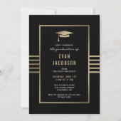 Gold Cap EDITABLE FARBEN Abschluss Einladung (Vorderseite)