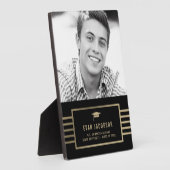 Gold Cap EDITABLE FARBEN Abschluss Plaque Fotoplatte (Seite)