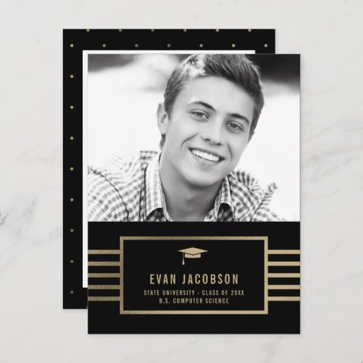 Gold Cap EDITABLE FARBEN Abschluss Postkarte (Vorne/Hinten)