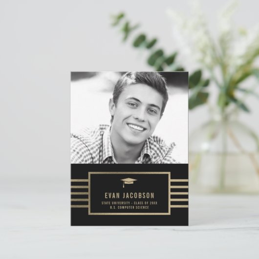 Gold Cap EDITABLE FARBEN Abschluss Postkarte (Stehend Vorderseite)