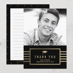 Gold Cap EDITABLE FARBEN Abschluss Vielen Dank Einladung