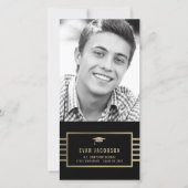 Gold Cap EDITABLE FARBFoto-Abschluss-Karte Ankündigung (Vorderseite)