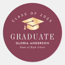 Gold Cap Maroon Abschluss