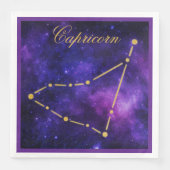 Gold Capricorn Constellation on Dark Galaxy| Serviette (Vorderseite)