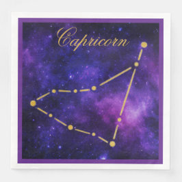 Gold Capricorn Constellation on Dark Galaxy| Serviette