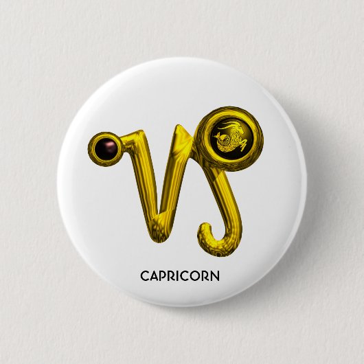 GOLD CAPRICORN / ZODIAC SIGN JEWEL BUTTON (Vorderseite)