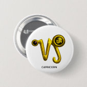 GOLD CAPRICORN / ZODIAC SIGN JEWEL BUTTON (Vorne & Hinten)