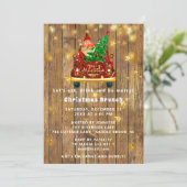 Gold Car Frohe Weihnachts-Brunch Abendessen SantaR Einladung (Stehend Vorderseite)