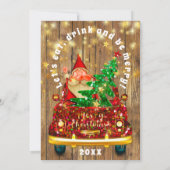 Gold Car Frohe Weihnachts-Brunch Abendessen SantaR Einladung (Rückseite)