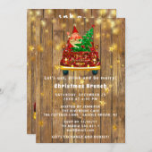 Gold Car Frohe Weihnachts-Brunch Abendessen SantaR Einladung (Vorne/Hinten)