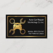 Gold Car Spanner Set Mechanical Repair Visitenkarte (Vorderseite)