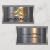 Gold Car Wash Logo | Aluminium aus Metall, gebürst Visitenkarte (Vorne/Hinten)