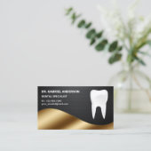 Gold Carbon Fiber Tooth Zahnarzt Visitenkarte (Stehend Vorderseite)
