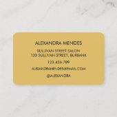 Gold Card Girly Luxury Stilvoll Visitenkarte (Rückseite)