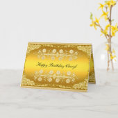 Gold Card "Happy Birthday" Karte (Gelbe Blume)