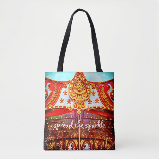 Gold Carousel Face Fotografy Spread the Sparkle Tasche (Vorderseite)