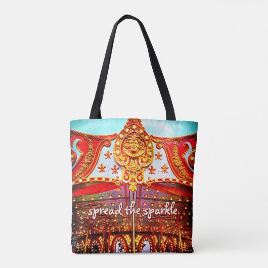 Gold Carousel Face Fotografy Spread the Sparkle Tasche (Rückseite)