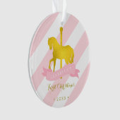 Gold Carousel Horse Baby's First Christmas Ornament (Vorderseite)