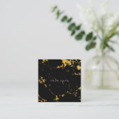 Gold Carrara Black Marble Vip Business Card Quadratische Visitenkarte (Stehend Vorderseite)