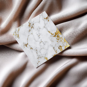 Gold Carrara Gray Marble Vip Business Card Quadratische Visitenkarte