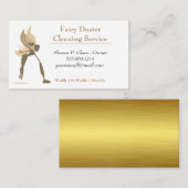 Gold Cartoon Fairy Girl House Reinigungsservice Visitenkarte (Vorne/Hinten)