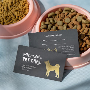 Gold Cartoon Welpen Akita Inu / Shiba Inu Pet Car Terminkarte