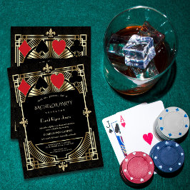 Gold Casino Royale Great Gatsby Bachelor Party Einladung