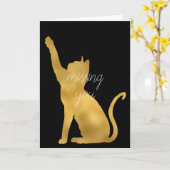 Gold Cat Vermisst Karte (Gelbe Blume)