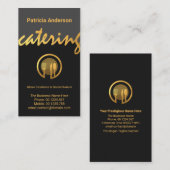 Gold Catering Signage Gold Cutlery Restaurant Visitenkarte (Vorne/Hinten)