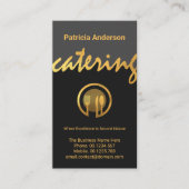 Gold Catering Signage Gold Cutlery Restaurant Visitenkarte (Vorderseite)
