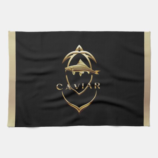 Gold Caviar Logo/Küchentücher Geschirrtuch (Horizontal)