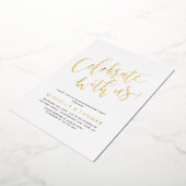 Gold Celebrate mit US-Skripte einfach Folieneinladung (Gedreht)