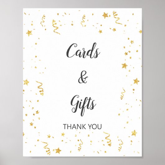Gold Celebration Cards & Gifts Sign Poster (Vorne)
