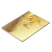 Gold Celebration Custom Monogram Name Notebook Notizblock (Linke Seite)