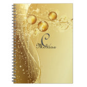 Gold Celebration Custom Monogram Name Notebook Notizblock (Vorderseite)