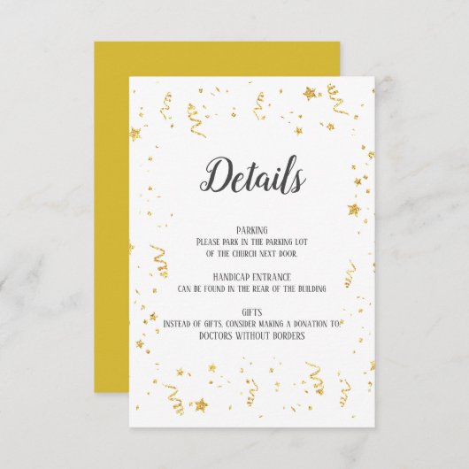 Gold Celebration Detail Beipackkarte Begleitkarte (Vorne/Hinten)
