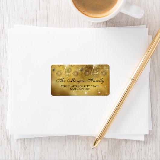 Gold Celebration Sparkle Weihnachtsadressen Labels Adressaufkleber (Insitu)