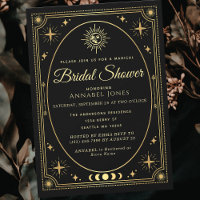 Gold Celestial Black Tarot Card Brautparty