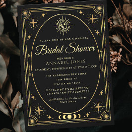 Gold Celestial Black Tarot Card Brautparty Einladung