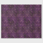 Gold Celestial Moon and Stars Dunkel Lila Geschenkpapier (Flach)