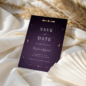 Gold Celestial Moon Lila Galaxy Universe Cosmic Save The Date