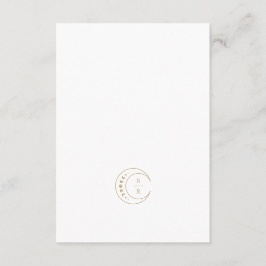 Gold Celestial Moon Wedding Begleitkarte (Rückseite)